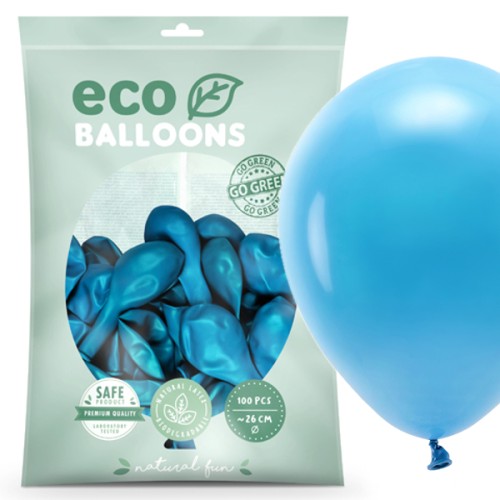 Balony ECO pastelowe 100 szt Turkus