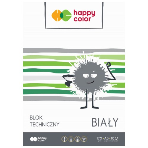 Blok techniczny biały A3 10k. 170g Happy Color