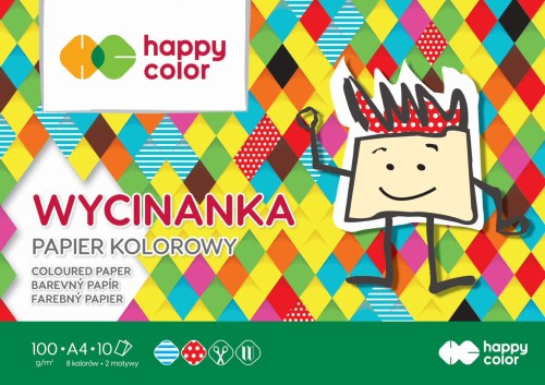 Blok wycinanka A4 100g 10 ark. Happy Color