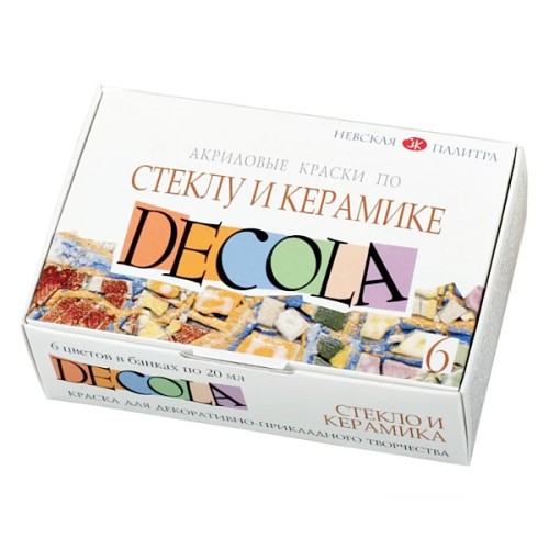 Zestaw farb do szkła i porcelany Decola 6x20ml