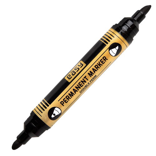 Marker permanentny dwustronny okrągły czarny Easy
