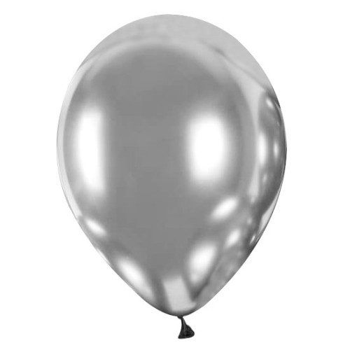 Balon 33 cm Chromowany Srebrny - 1 szt