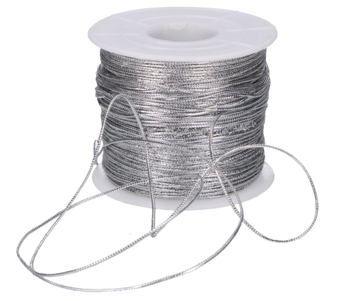 Sznurek metalizowany 1 mm x 100 m  Srebrny