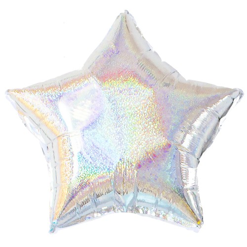 Balon foliowy 18'' Gwiazda Holograficzna Srebrna