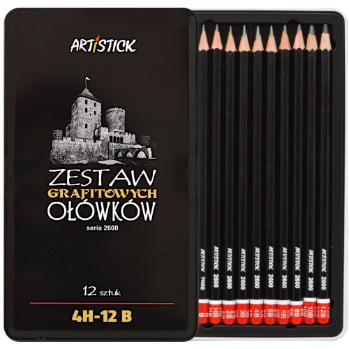 Ołówki zestaw 4h-12B 12 sztuk Artistick