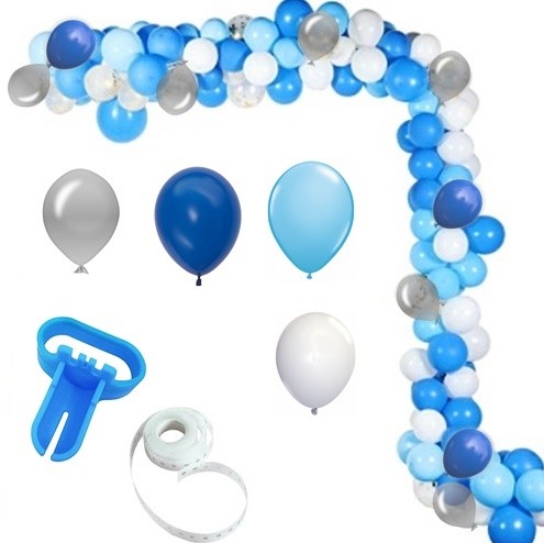 Girlanda Balonowa Srebrno Niebieska XXL