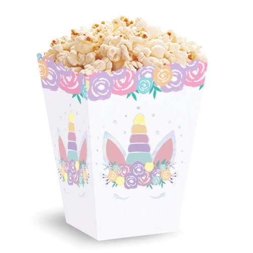 Pudełko na popcorn Jednorożec 6 szt