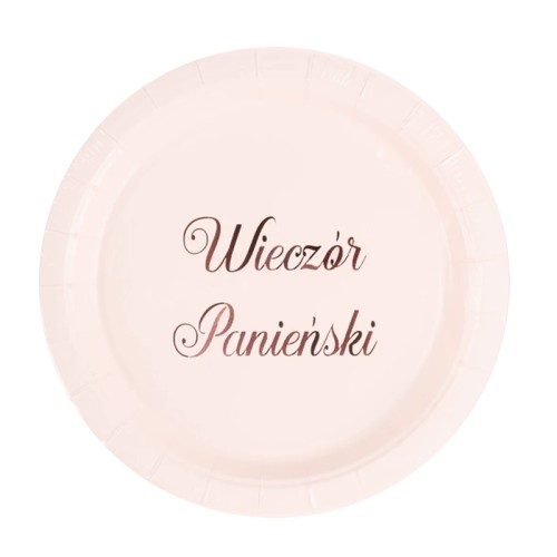 Talerzyki papierowe Wieczór Panieński 18 cm 6 szt
