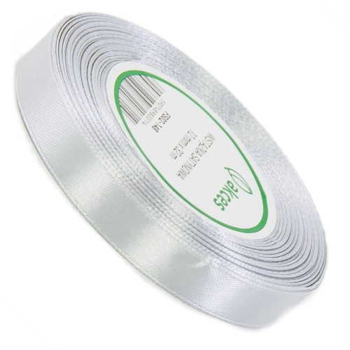 Wstążka Satynowa 12 mm 32mb FS02-148 srebrna