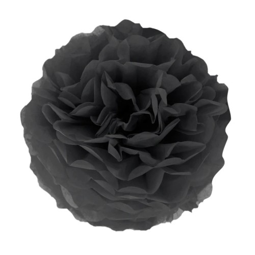 Pompon bibułowy Czarny 25 cm 011