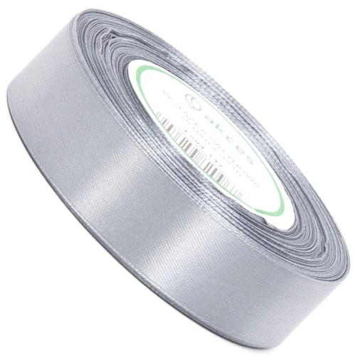 Wstążka Satynowa 25 mm 32 mb FS04-147 srebrna
