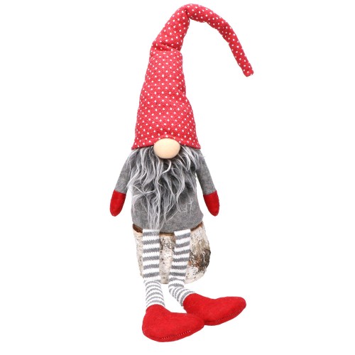 Skrzat gnom czerwona czapka długie nogi 72 cm