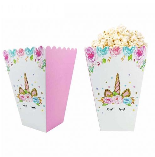 Pudełka na popcorn Jednorożec 6 szt 