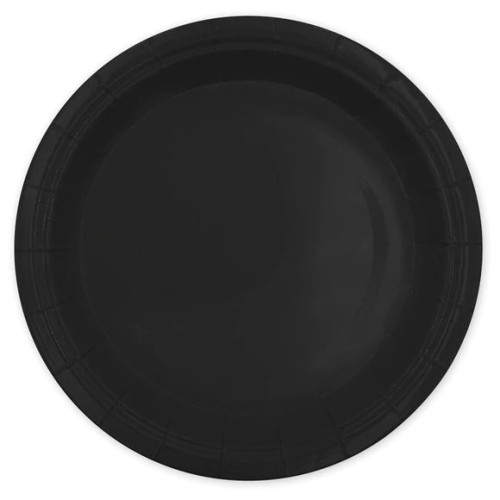 Talerzyki papierowe 18 cm Czarne 6 sztuk