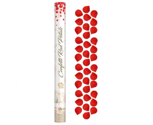 Konfetti strzelające 60cm płatki róż czerwone