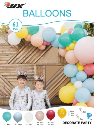Girlanda Balonowa pastel mix 61 szt