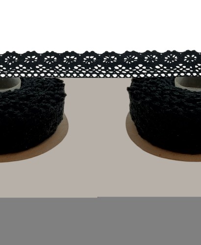 Koronka bawełniana 4,5m czarna FS109-04