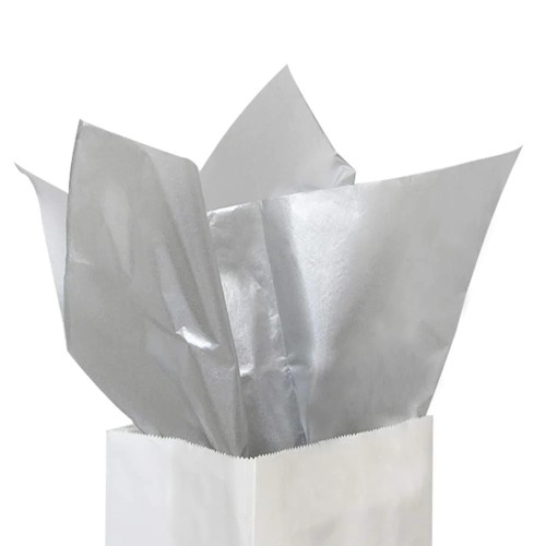 Bibuła do pakowania srebrna 65x50cm 10 ark
