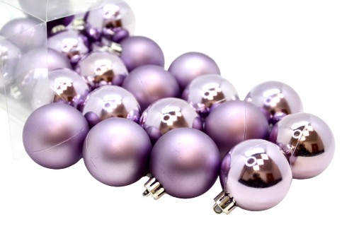 Bombki plastikowe 40mm fiolet mix 24 sztuki