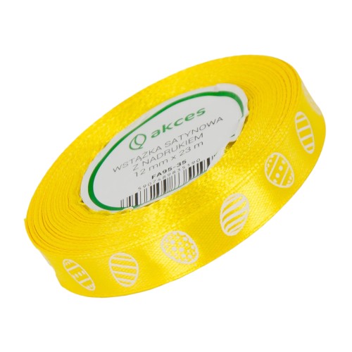 Wstążka nadruk Jajka żółta 12mm x 22,5m