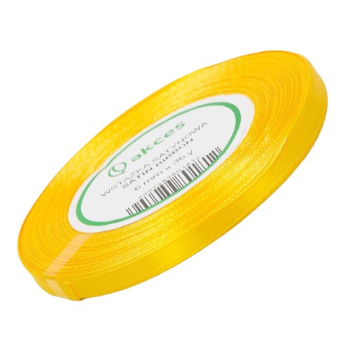 Wstążka Satynowa 6 mm 32 mb FS01-035 żółta