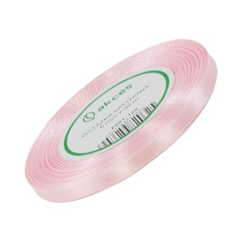 Wstążka Satynowa 6 mm 32 mb FS01-125 j.róż