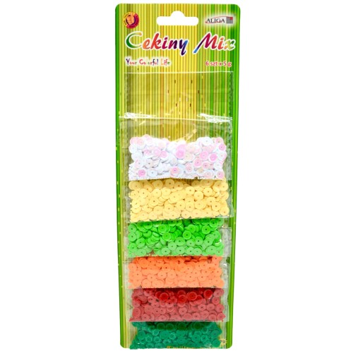 Cekiny pastel mix kolorów pastelowe 6sztx5g