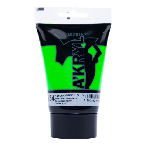 Farba Akrylowa A'KRYL 100 ml 54 Zieleń Fluorescencyjna