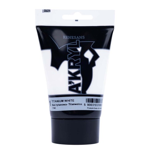Farba Akrylowa A'KRYL 100 ml 01 Biel Tytanowa