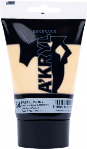 Farba Akrylowa A'KRYL 100 ml 34 Kość Słoniowa Pastelowa