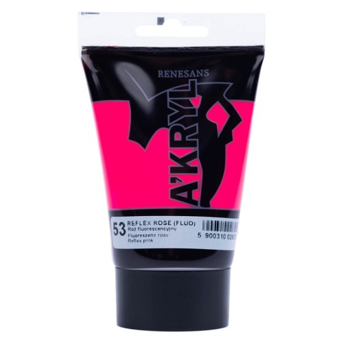Farba Akrylowa A'KRYL 100 ml 53 Róż Fluorescencyjny