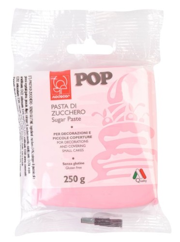Masa cukrowa lukier POP Modecor różowa 250g