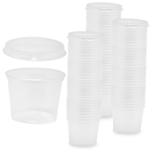 Pojemnik plastikowy z przykrywką na sos 100ml 100szt