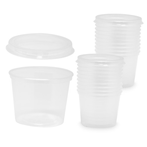 Pojemnik plastikowy z przykrywką na sos 100ml 20szt