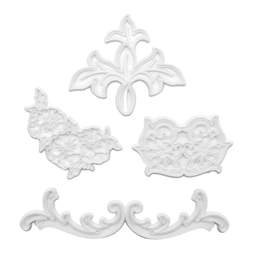 Foremki wyciskane do masy cukrowej ornamenty