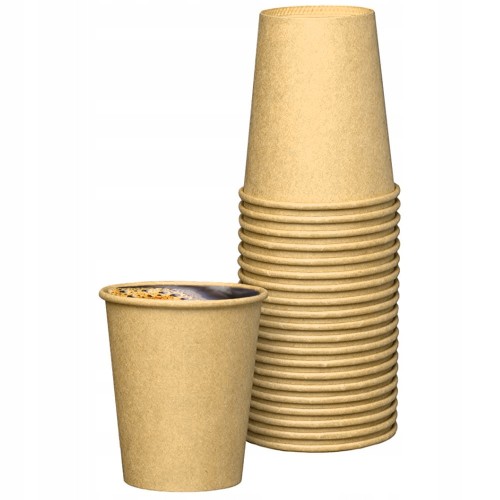 Kubeczki papierowe Kraft 250ml 20 szt do zimnych i gorących napojów