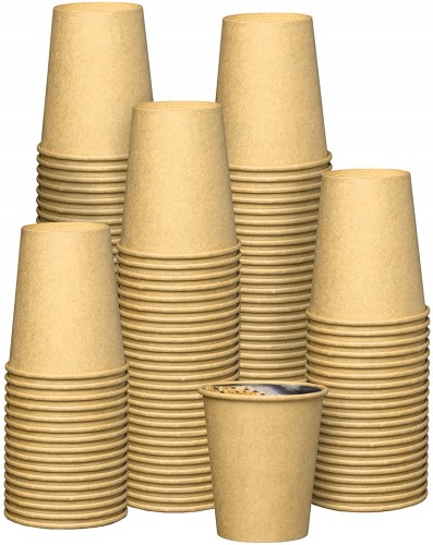 Kubeczki papierowe Kraft 250ml 100 szt do zimnych i gorących napojów
