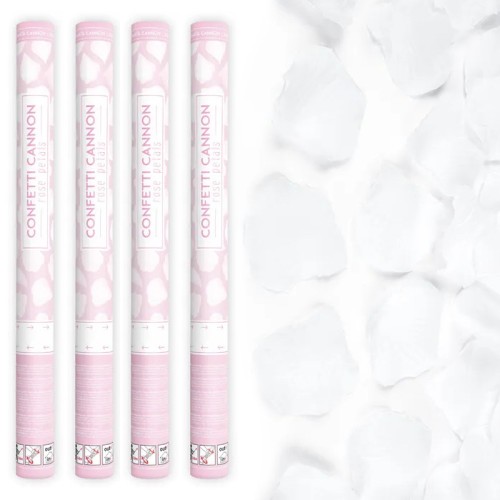 Konfetti strzelające 60cm płatki róż białe - 4 szt
