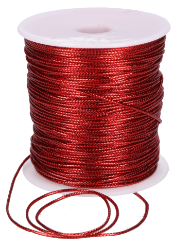 Sznurek metalizowany 1,0 mm x 100 m  Bordowy