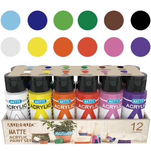 Farby akrylowe Phoenix Aureuo Matte zestaw 12x59ml