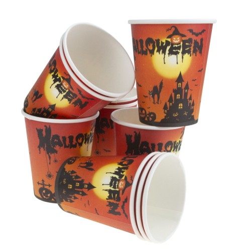 KUBKI HALLOWEEN 10SZT KUBECZKI PAPIEROWE JEDNORAZOWE DYNIA KOT IMPREZA
