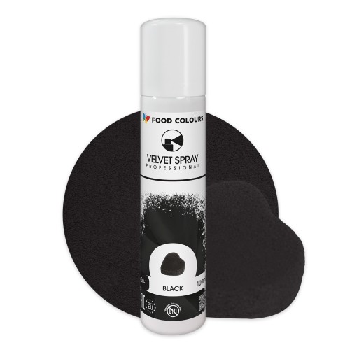 Barwnik spożywczy jadalny zamsz czarny w sprayu 100ml