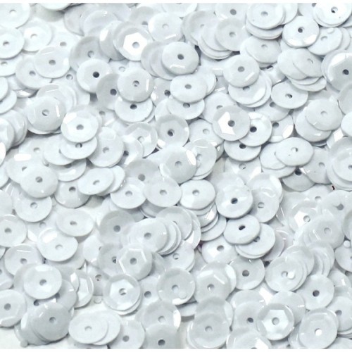 Cekiny 8 mm pastelowe białe 10g